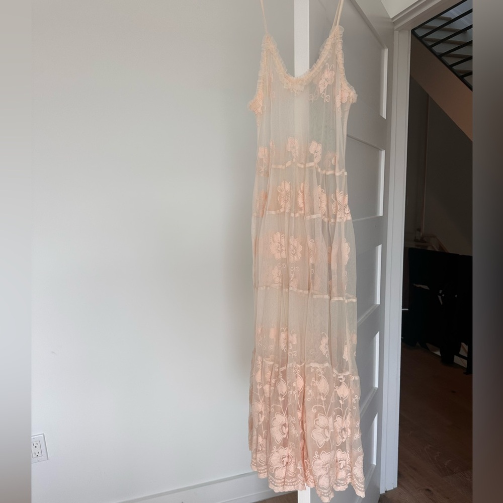 Sheer Lace Floral Dress